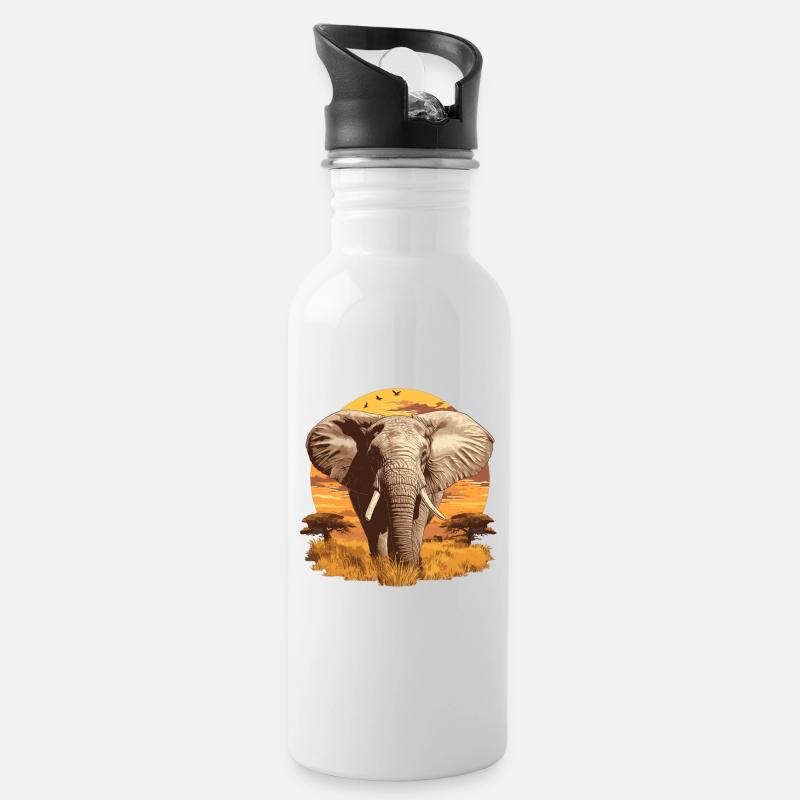 Éléphant Éléphant - Gourde avec paille intégrée - blanc