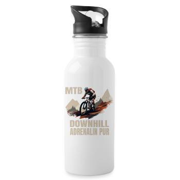 Downhill: Adrenalin pur - Trinkflasche mit integriertem Trinkhalm - Weiß - Rechts