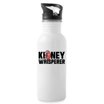 Nierenflüsterer Hämodialysetechniker Dialyse - Trinkflasche mit integriertem Trinkhalm - Weiß - Rechts