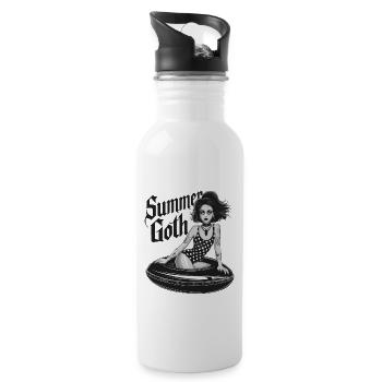 Summer Goth für Gothik Fans - Trinkflasche mit integriertem Trinkhalm - Weiß - Rechts