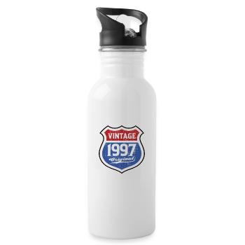 1997 Birthday Route Vintage Original - Water bottle with straw - white - Right