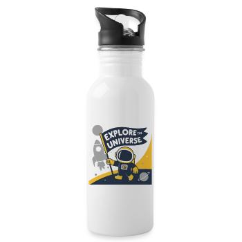 EXPLORE THE UNIVERSE - Water bottle with straw - white - Right