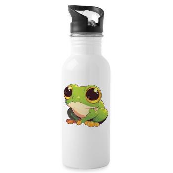 Tree Frog Baumfrösche Baumfrosch - Trinkflasche mit integriertem Trinkhalm - Weiß - Rechts