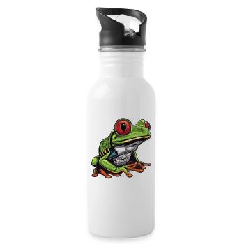 Tree Frog Baumfrösche Baumfrosch - Trinkflasche mit integriertem Trinkhalm - Weiß - Rechts