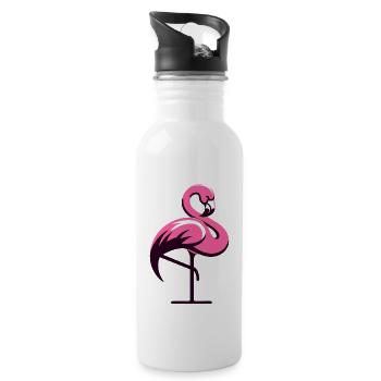 FLAMINGO - Trinkflasche mit integriertem Trinkhalm - Weiß - Rechts