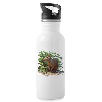 Agouti Agutis Aguti - Trinkflasche mit integriertem Trinkhalm - Weiß - Rechts