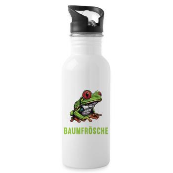 Tree Frog Baumfrösche Baumfrosch - Trinkflasche mit integriertem Trinkhalm - Weiß - Rechts