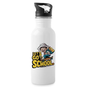 LET S GO TO SCHOOL - Water bottle with straw - white - Right
