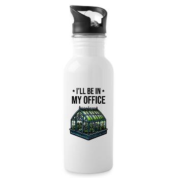 I'll Be In My Office - Gardening - Water bottle with straw - white - Right