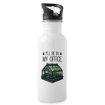 I'll Be In My Office - Gardening - Water bottle with straw - white - Right