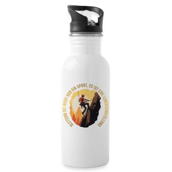 Klettern ist nicht nur ein Sport - Trinkflasche mit integriertem Trinkhalm - Weiß - Rechts