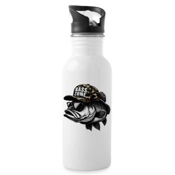 striped bass zone - Water bottle with straw - white - Right
