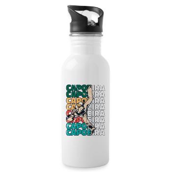 Retro Capoeira Text Ginga Capoeirista Tanz - Trinkflasche mit integriertem Trinkhalm - Weiß - Rechts