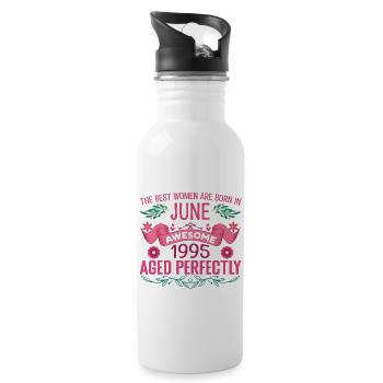 June 1995 Female Birthday June 1995 - Water bottle with straw - white - Right