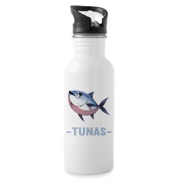 Tuna Thunfische Thunfisch - Water bottle with straw - white - Right