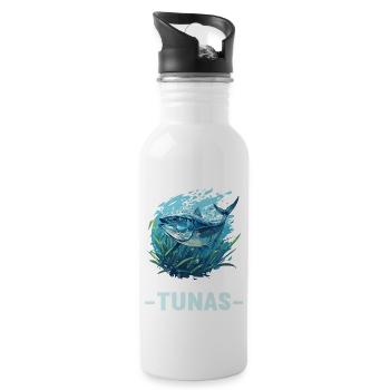 Tuna Thunfische Thunfisch - Water bottle with straw - white - Right