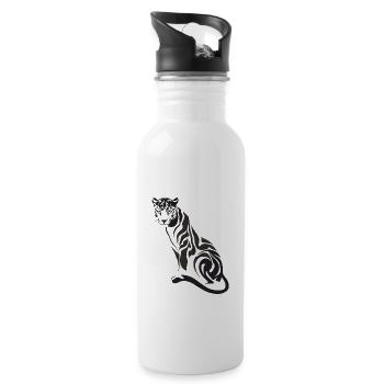Majestätischer Dschungel-Panther Kunst für - Trinkflasche mit integriertem Trinkhalm - Weiß - Rechts
