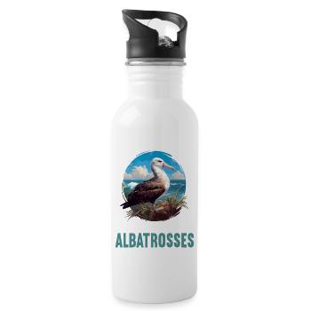 Albatross Albatrosse Albatros - Trinkflasche mit integriertem Trinkhalm - Weiß - Rechts