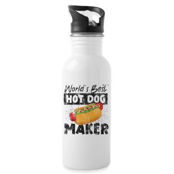 Hot Dog Adulte Vintage Le meilleur du monde - Gourde avec paille intégrée - blanc - Droite