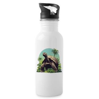 Giant tortoises Giant tortoise - Water bottle with straw - white - Right