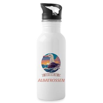 Albatross Albatrosse Albatros - Trinkflasche mit integriertem Trinkhalm - Weiß - Rechts