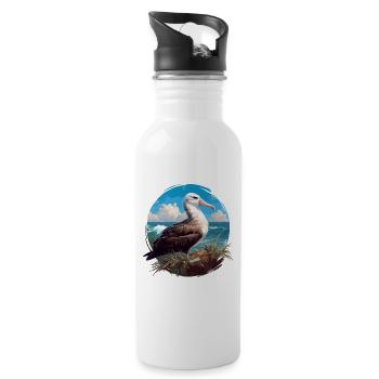 Albatross Albatrosse Albatros - Trinkflasche mit integriertem Trinkhalm - Weiß - Rechts
