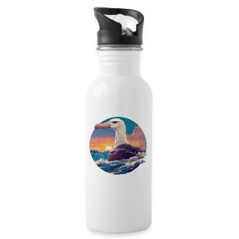 Albatross Albatrosse Albatros - Trinkflasche mit integriertem Trinkhalm - Weiß - Rechts