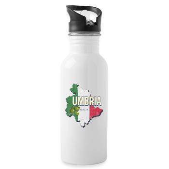 Carte murale de la région de l’Ombrie en Italie Souvenir vintage - Gourde avec paille intégrée - blanc - Droite