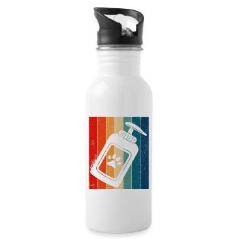 Hundefrisör und Hundepflege - Trinkflasche mit integriertem Trinkhalm - Weiß - Rechts