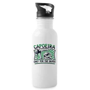 Capoeira Nur für die Tapferen Ginga Capoeirista - Trinkflasche mit integriertem Trinkhalm - Weiß - Rechts