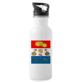 Netherlands - Water bottle with straw - white - Right