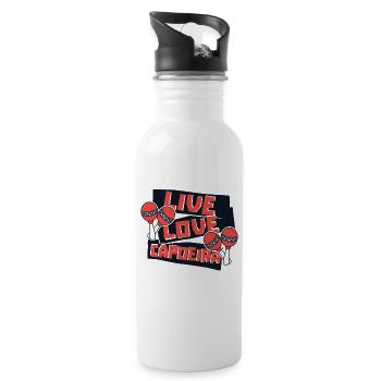 Live Love Capoeira Ginga Capoeirista Tanz - Trinkflasche mit integriertem Trinkhalm - Weiß - Rechts