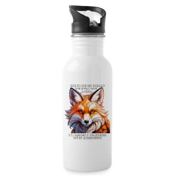 DER FUCHS IST SCHLAU - Trinkflasche mit integriertem Trinkhalm - Weiß - Rechts