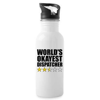 Der okayste Disponent der Welt Lustiger Disponent - Trinkflasche mit integriertem Trinkhalm - Weiß - Rechts