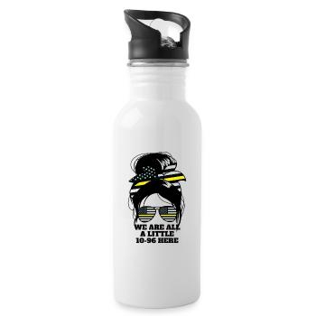 Wir sind alle ein bisschen 10-96 hier Damen Dispat - Trinkflasche mit integriertem Trinkhalm - Weiß - Rechts