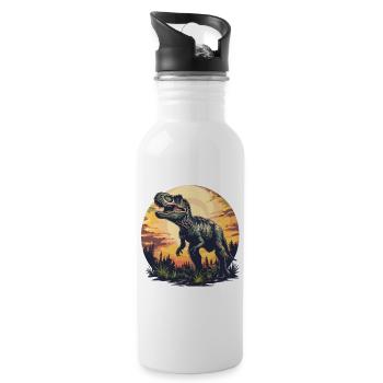 Allosaurier Allosaurus - Trinkflasche mit integriertem Trinkhalm - Weiß - Rechts