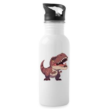 Allosaurier Allosaurus - Trinkflasche mit integriertem Trinkhalm - Weiß - Rechts