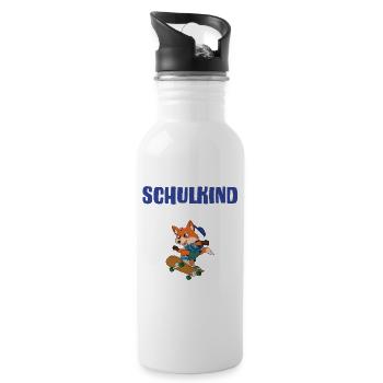 Schulkind 2024 Einschulung Schulanfang - Trinkflasche mit integriertem Trinkhalm - Weiß - Rechts