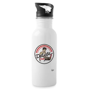 Computer nerd from the deletion club - Water bottle with straw - white - Right