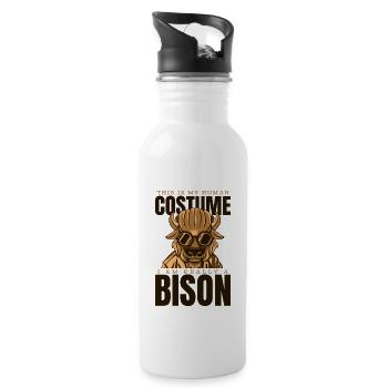 C’est mon costume humain, je suis vraiment un bison - Gourde avec paille intégrée - blanc - Droite