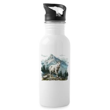 Alpine Goat Mountain Goats Mountain Goat - Water bottle with straw - white - Right
