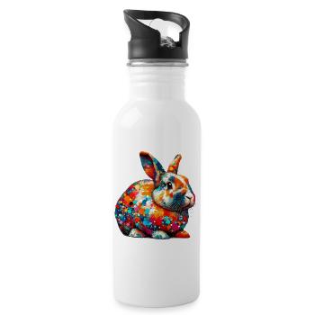 Rabbit - Water bottle with straw - white - Right