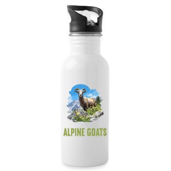 Alpine Goat Mountain Goats Mountain Goat - Water bottle with straw - white - Right