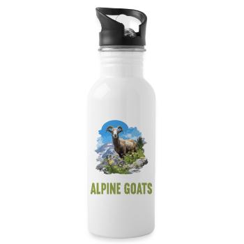 Alpine Goat Mountain Goats Mountain Goat - Water bottle with straw - white - Right