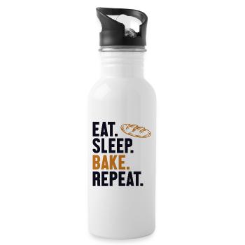 Eat Sleep Bake Repeat Bread Maker Bread Dough - Water bottle with straw - white - Right