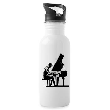 pianiste jouant du piano - Gourde avec paille intégrée - blanc - Droite