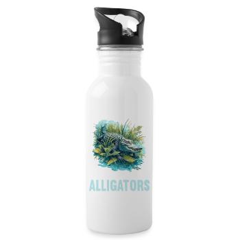 Alligatoren Alligator - Water bottle with straw - white - Right