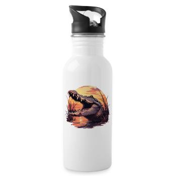 Alligatoren Alligator - Water bottle with straw - white - Right