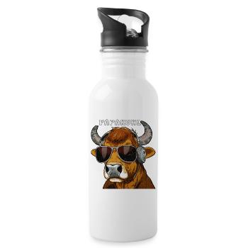 KUH MIT SONNENBRILLE PAPAKUHL - Trinkflasche mit integriertem Trinkhalm - Weiß - Rechts