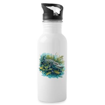 Alligatoren Alligator - Water bottle with straw - white - Right